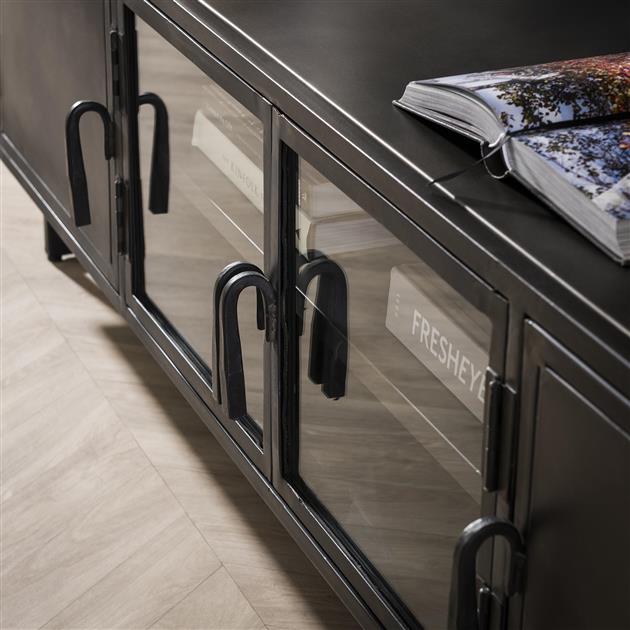 TV meubel industrieel Rifka Gunmetal 180 cm - Industrieelinhuis.nl