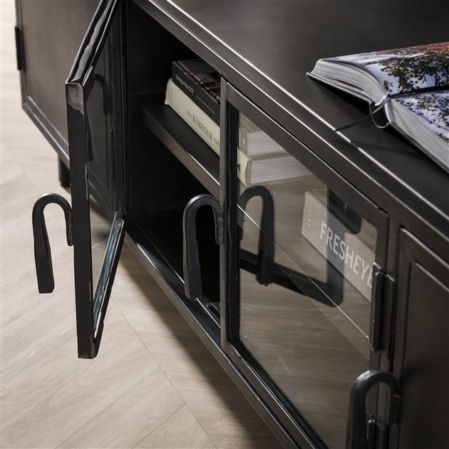 TV meubel industrieel Rifka Gunmetal 180 cm - Industrieelinhuis.nl