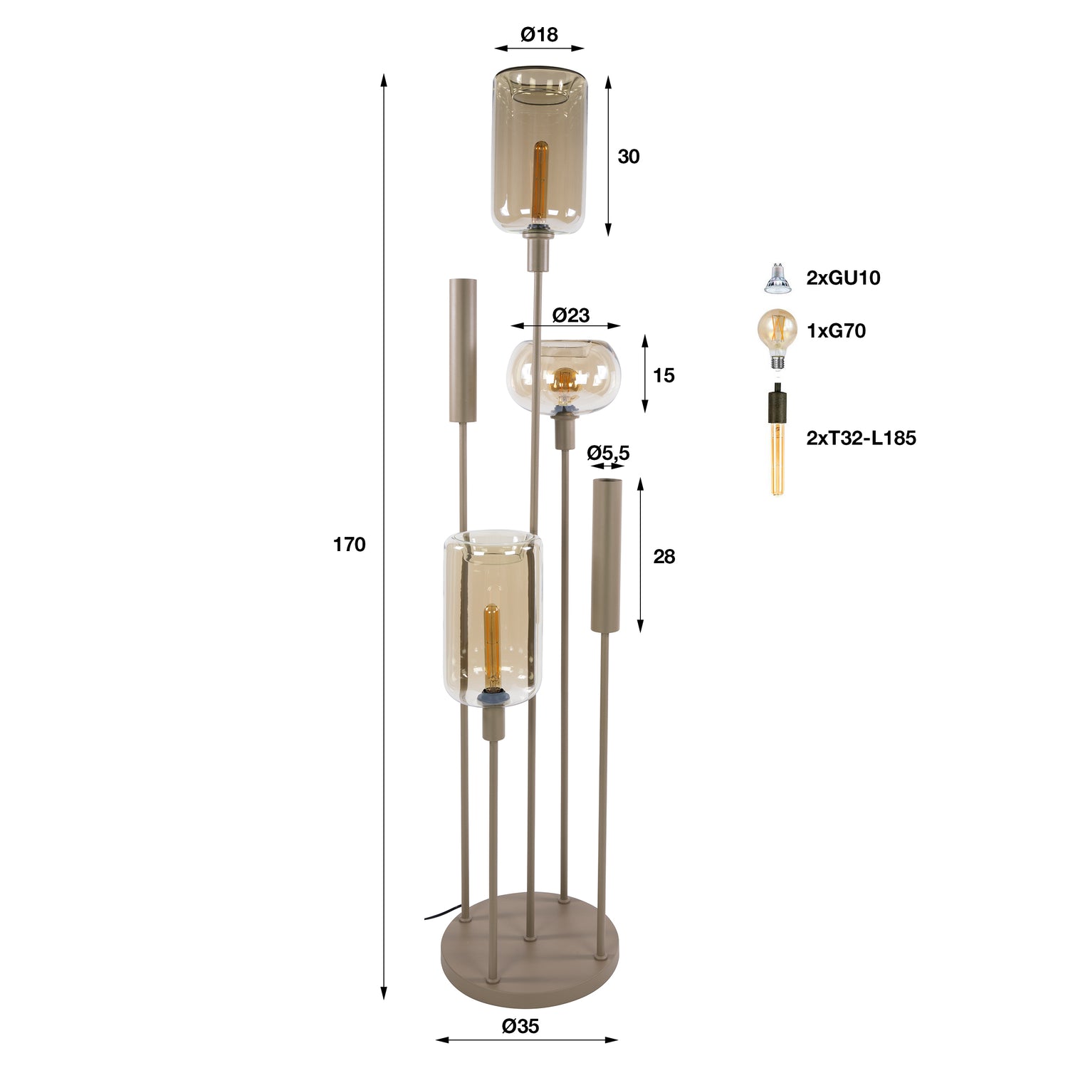 Vloerlamp Serene L Beige