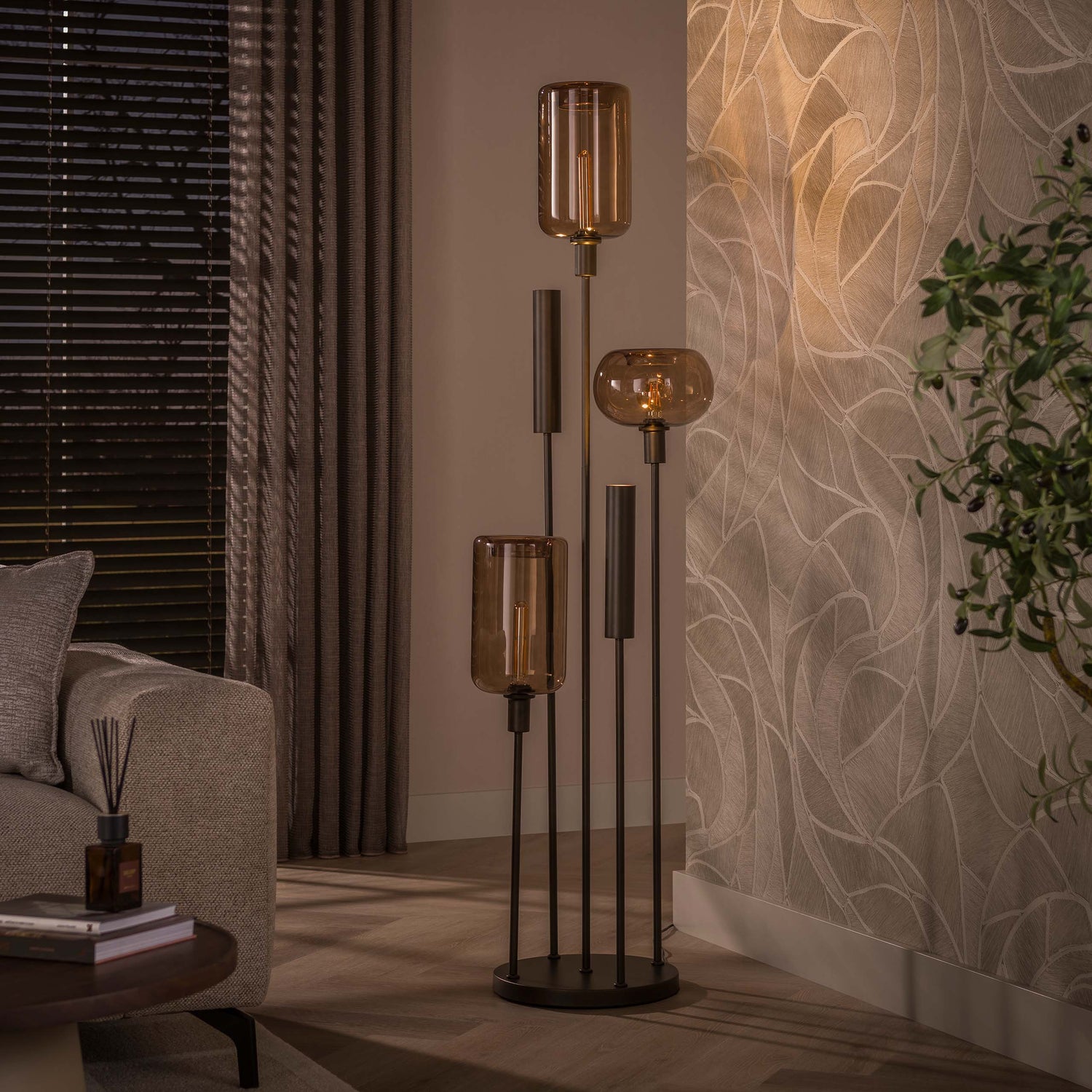 Vloerlamp Serene L Donkerbruin