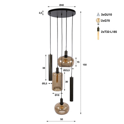 Hanglamp Serene getrapt L