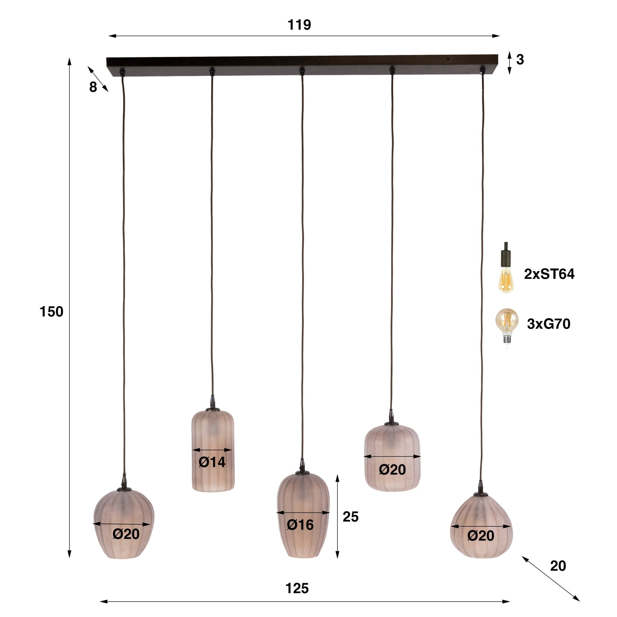 Hanglamp Altura 5L