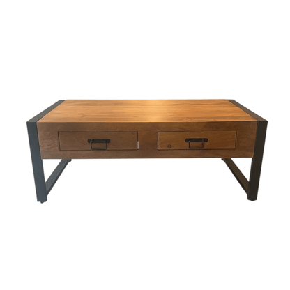 Salontafel Boaz met 2 lades | 120 cm | FINISH WARM | 30 % - Industrieelinhuis.nl