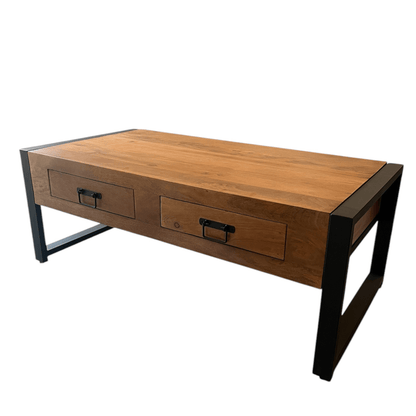 Salontafel Boaz met 2 lades | 120 cm | FINISH WARM | 30 % - Industrieelinhuis.nl