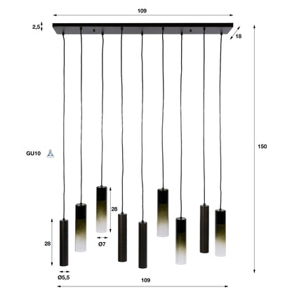Hanglamp Lungo 5+4L