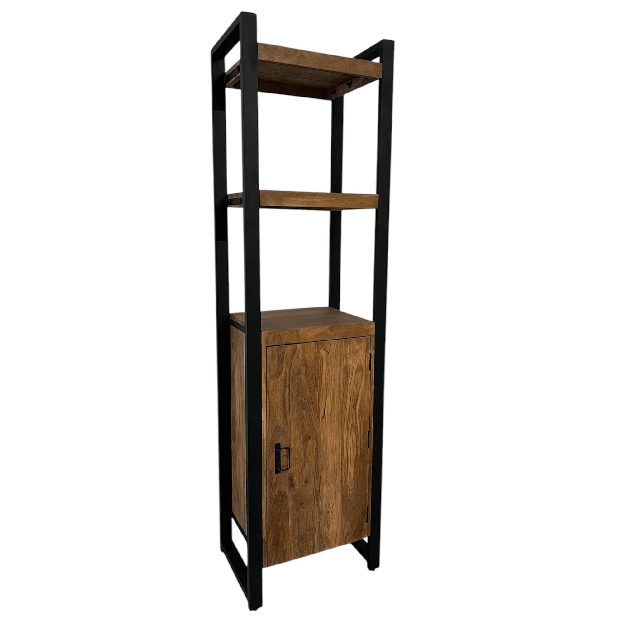 Boekenkast Boaz met 1 deur | 55 cm | Finish Warm - Industrieelinhuis.nl