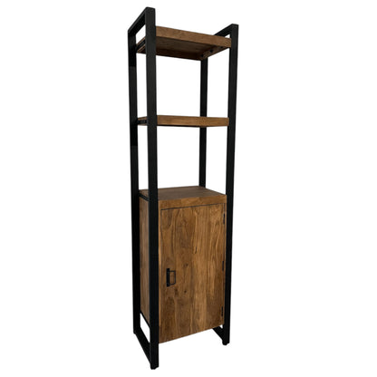 Boekenkast Boaz met 1 deur | 55 cm | Finish Warm - Industrieelinhuis.nl