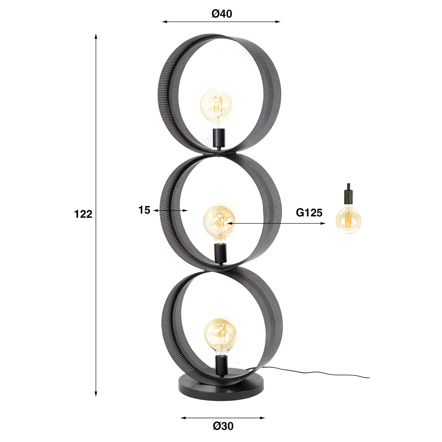 Vloerlamp Ring 3L - Industrieelinhuis.nl