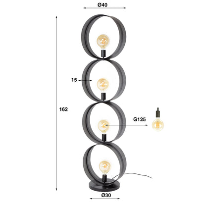 Vloerlamp Ring 4L - Industrieelinhuis.nl