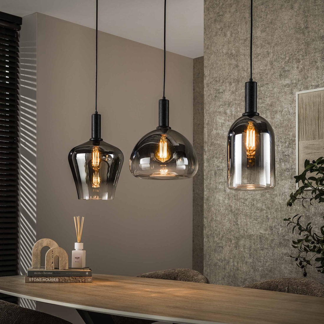 Hanglamp Glas Zion 3 lampen