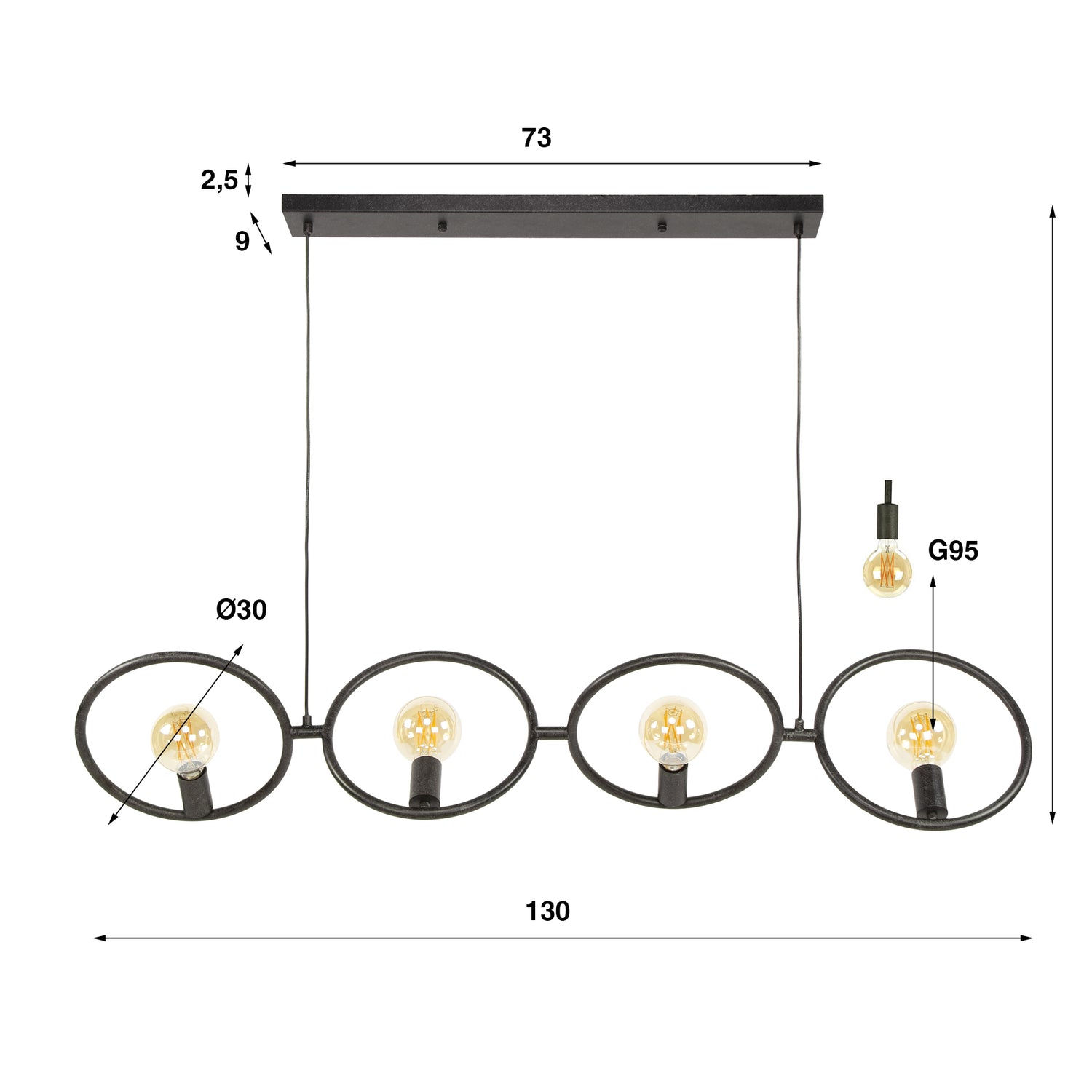 Hanglamp Loop 4L - Industrieelinhuis.nl