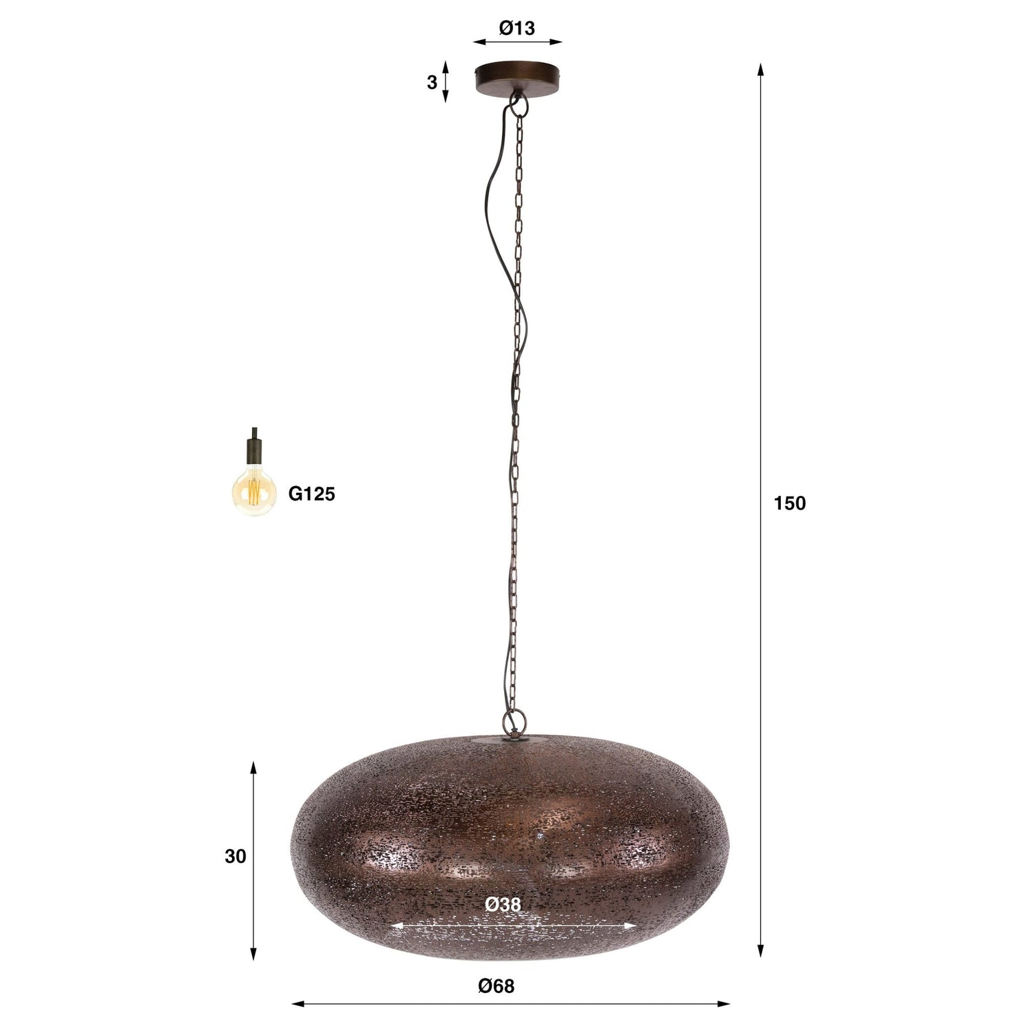 Hanglamp Cielo 1L Ø68