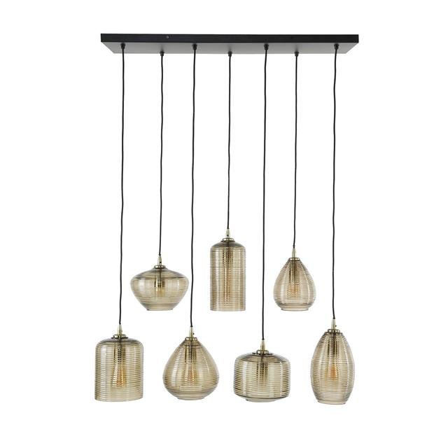 Hanglamp set van 7 Roman Amberkleurig - Industrieelinhuis.nl