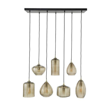 Hanglamp set van 7 Roman Amberkleurig - Industrieelinhuis.nl