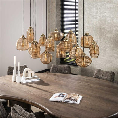 Hanglamp Rib Glass 5+5+5L