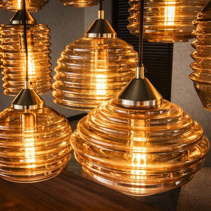 Hanglamp Rib Glass 5+5+5L
