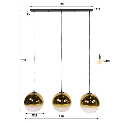 Hanglamp Bubble Shaded 3L - Industrieelinhuis.nl
