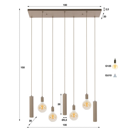 Hanglamp Senso 4+3L