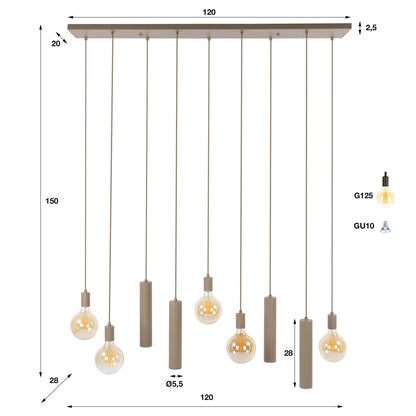 Hanglamp Senso 5+4L