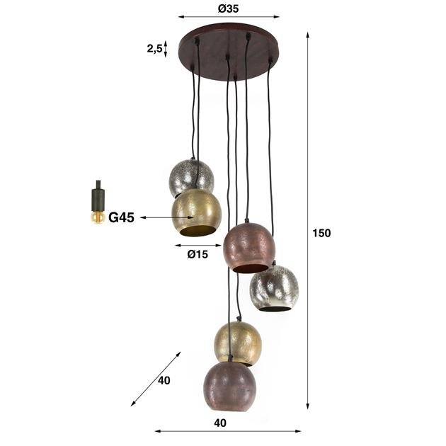 Hanglamp Osta Getrapt Kleuren mix - Industrieelinhuis.nl