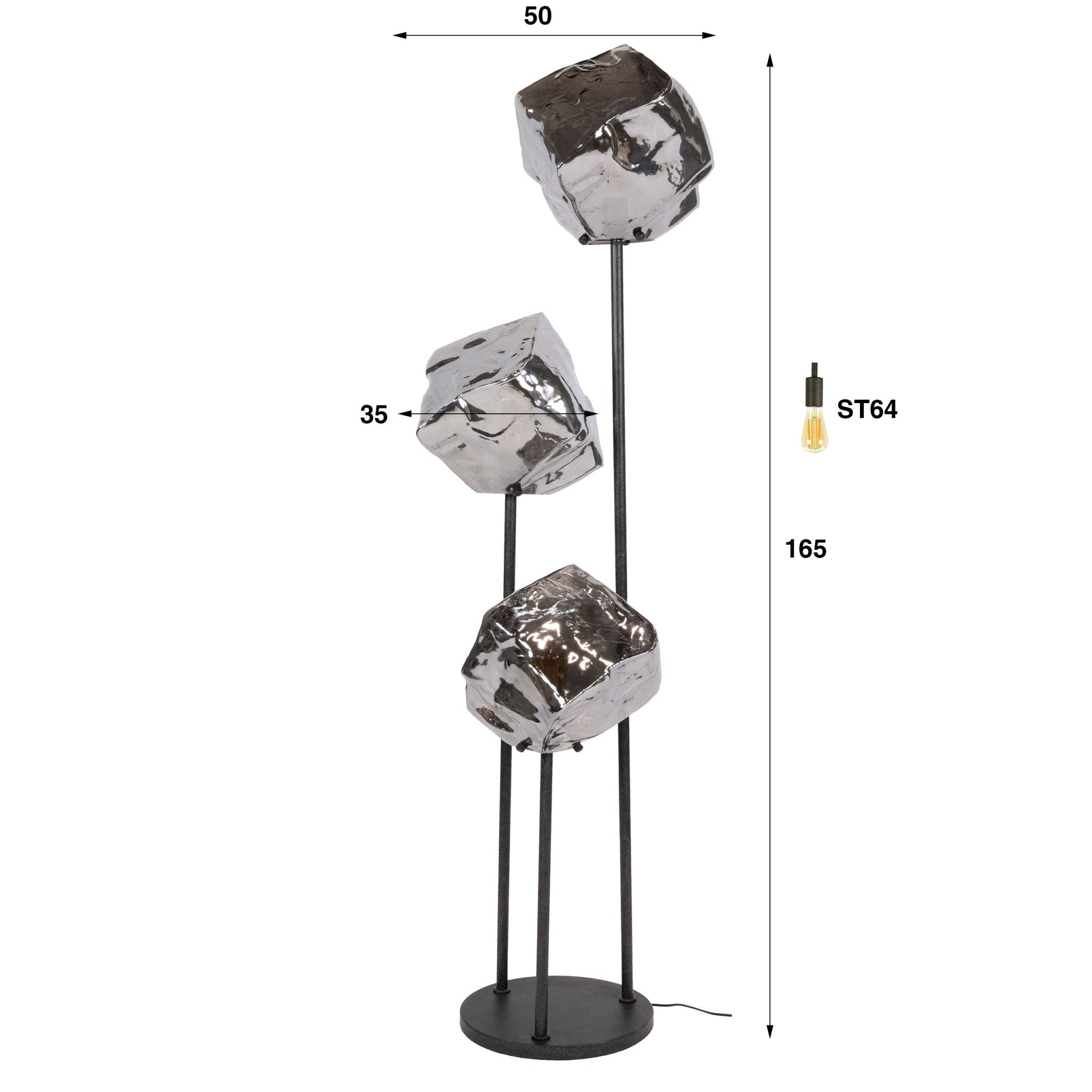 Vloerlamp Rock getrapt 3L