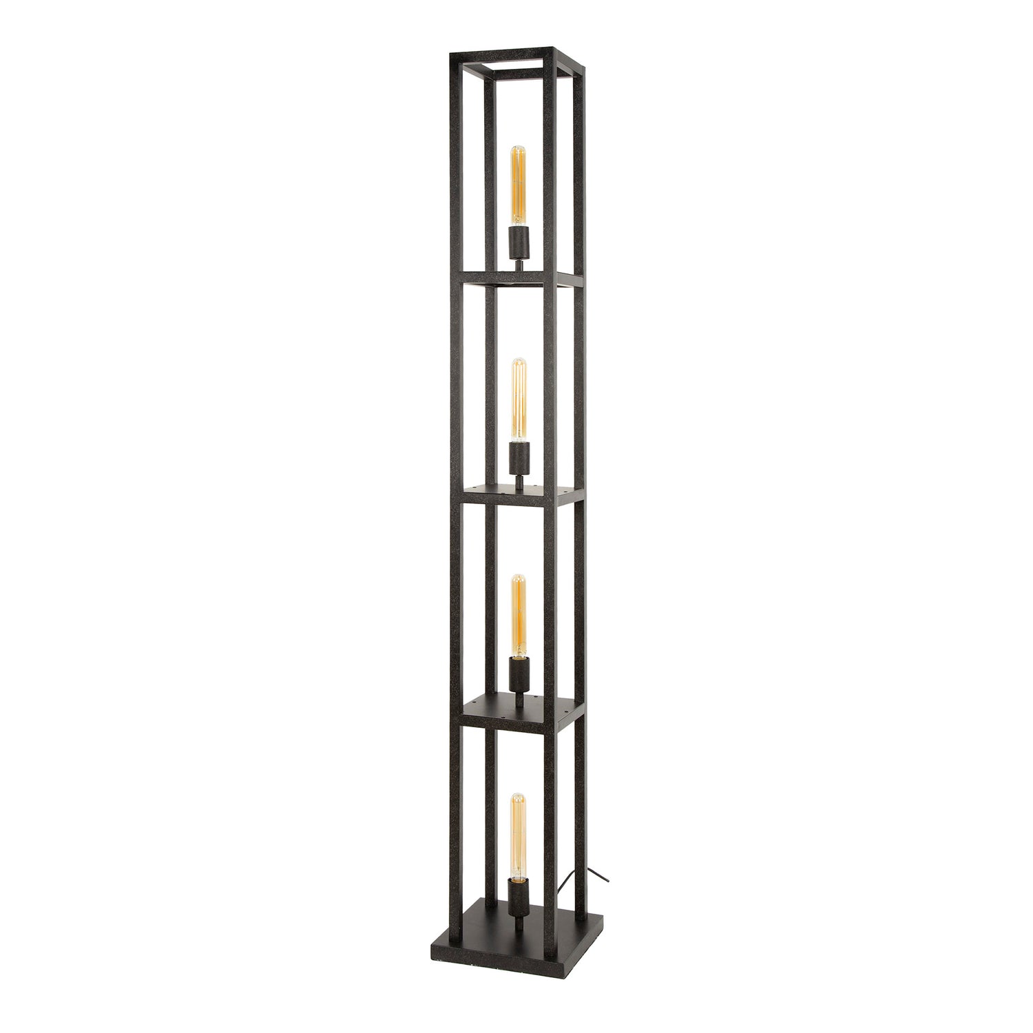 Vloerlamp 4L Quadra Zwart