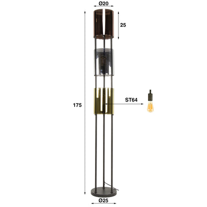 Vloerlamp 3L Lucente tricolore