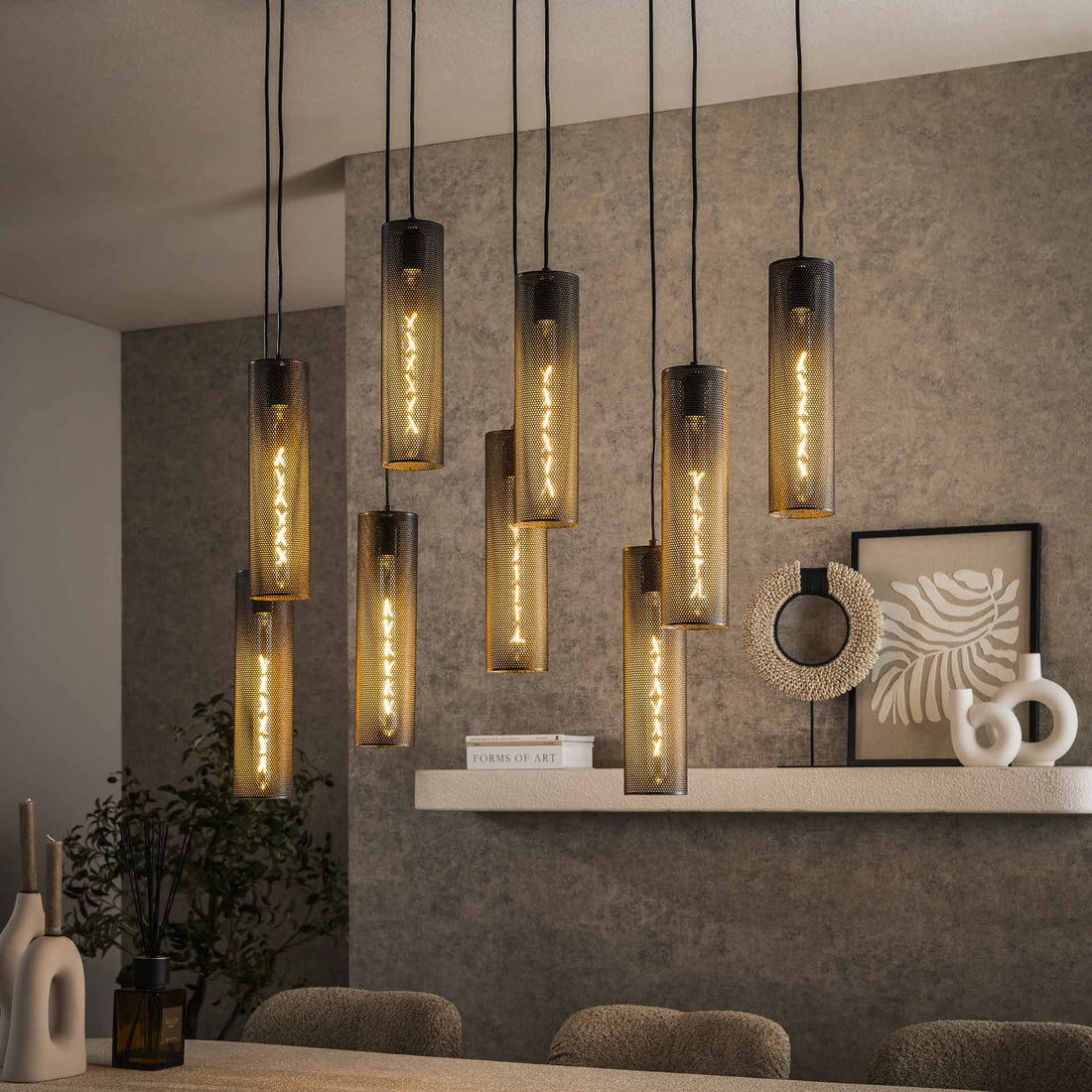 Hanglamp Polara 5+4 tube - Industrieelinhuis.nl