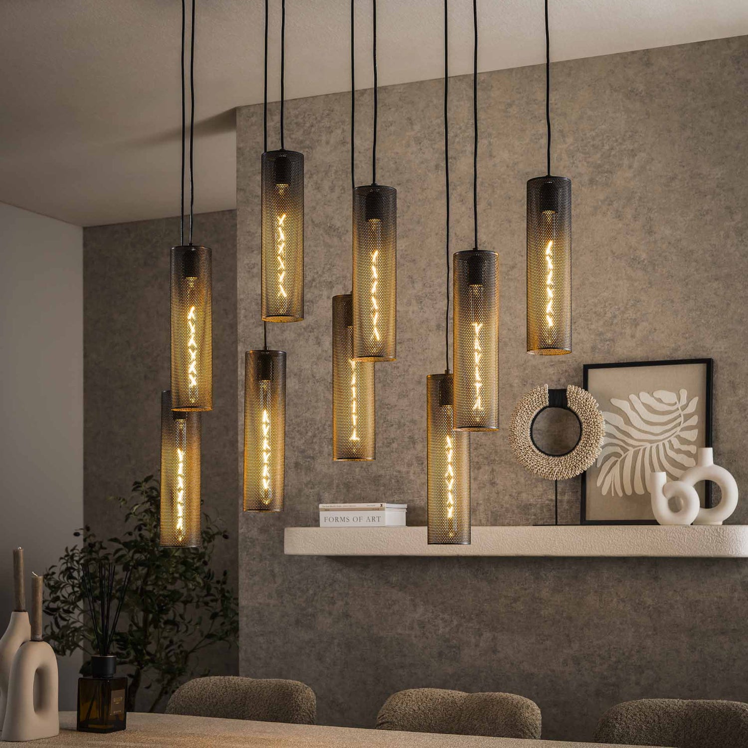 Hanglamp Polara 5+4 tube - Industrieelinhuis.nl