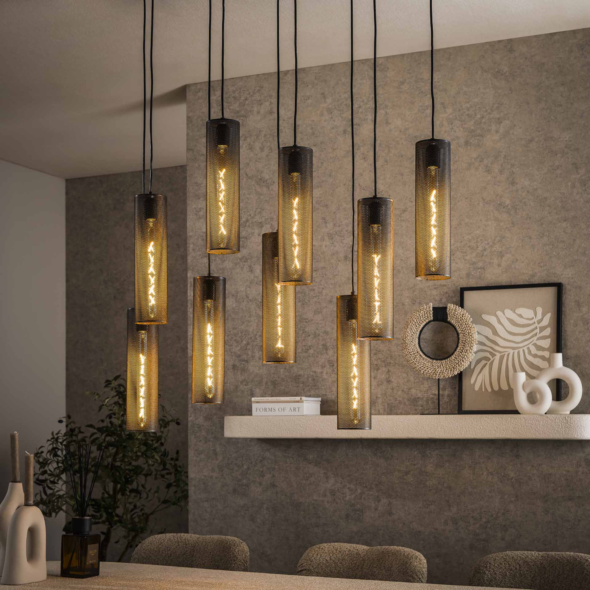 Hanglamp Polara 5+4 tube - Industrieelinhuis.nl
