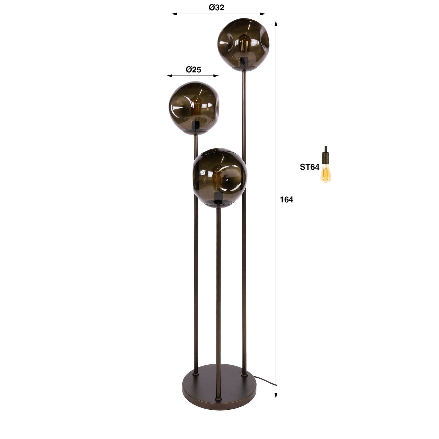 Vloerlamp Stellar getrapt 3L