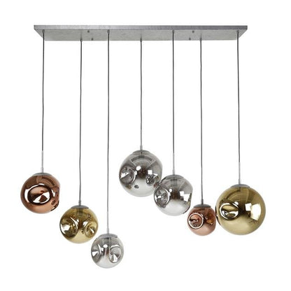 Hanglamp Planeta Oud zilver 7 lichtpunten - Industrieelinhuis.nl