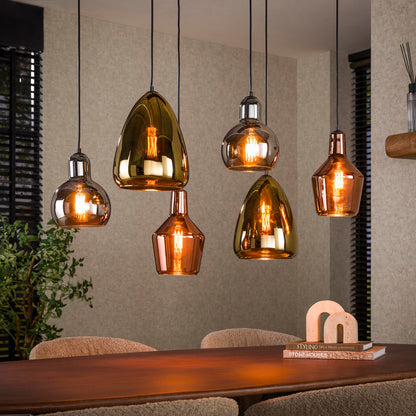 Hanglamp Dina Zwart 6 lichtpunten - Industrieelinhuis.nl
