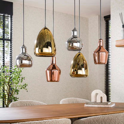 Hanglamp Dina Zwart 6 lichtpunten - Industrieelinhuis.nl
