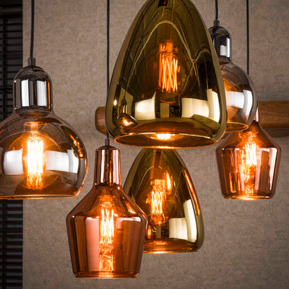 Hanglamp Dina Zwart 6 lichtpunten - Industrieelinhuis.nl