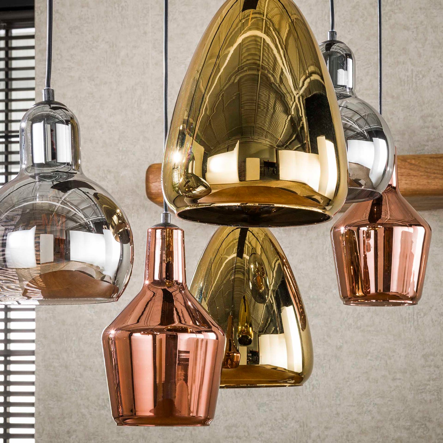 Hanglamp Dina Zwart 6 lichtpunten - Industrieelinhuis.nl