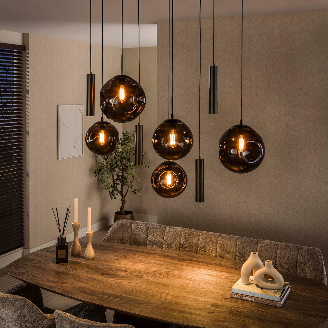 Hanglamp Stellar pendel 5+4L