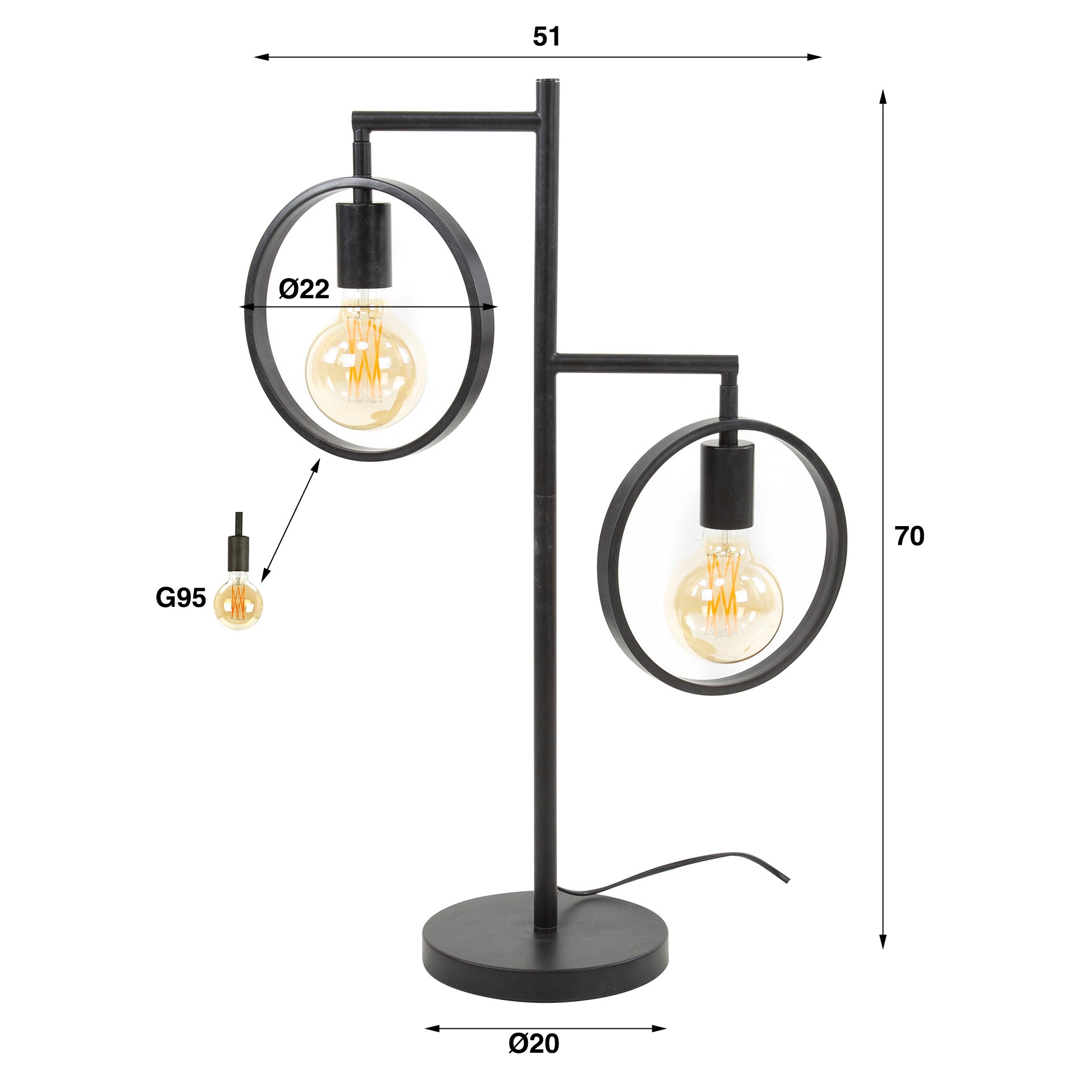 Tafellamp Ring 2L