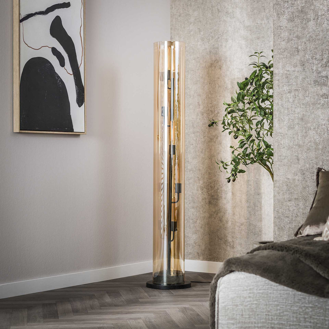 Vloerlamp Polara Tube 5L Amber - Industrieelinhuis.nl