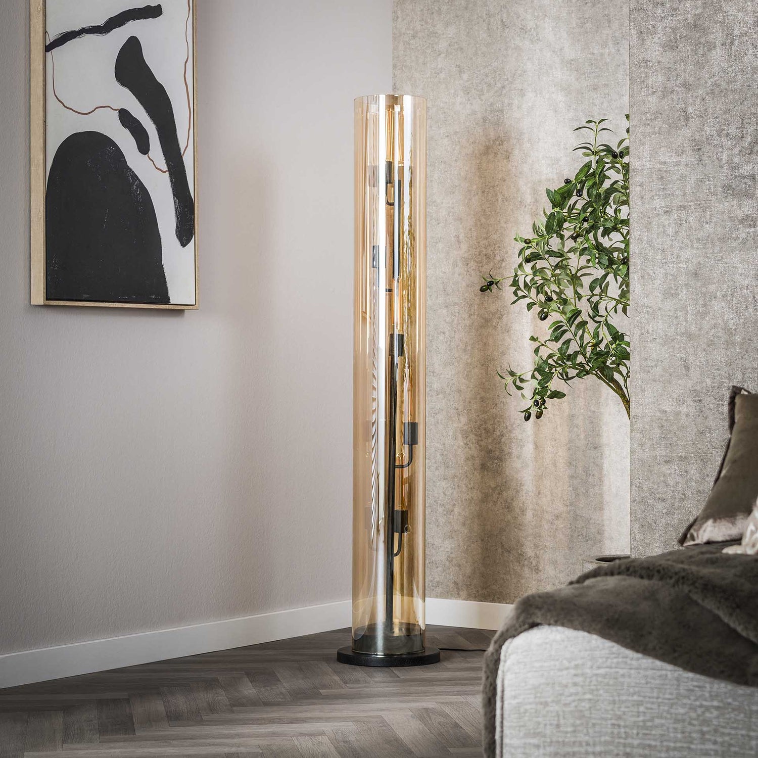 Vloerlamp Polara Tube 5L Amber - Industrieelinhuis.nl