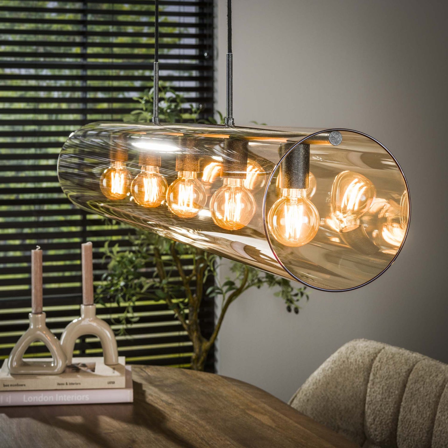 Hanglamp Polara Tube 5L Amber - Industrieelinhuis.nl