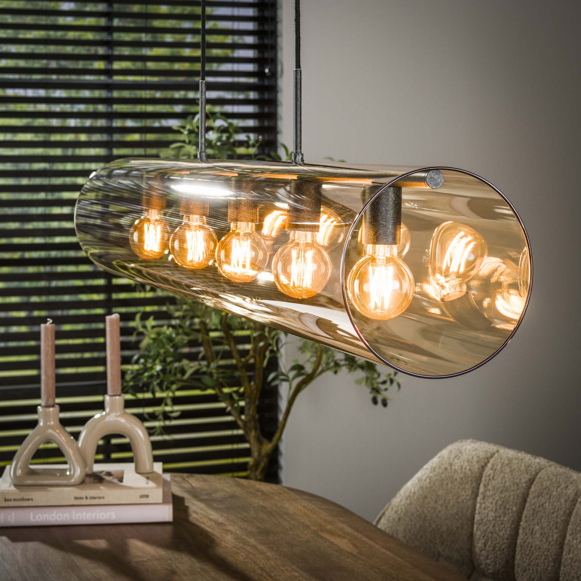 Hanglamp Polara Tube 5L Amber - Industrieelinhuis.nl