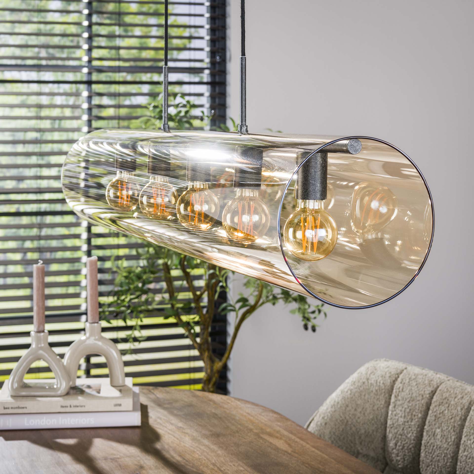 Hanglamp Polara Tube 5L Amber - Industrieelinhuis.nl