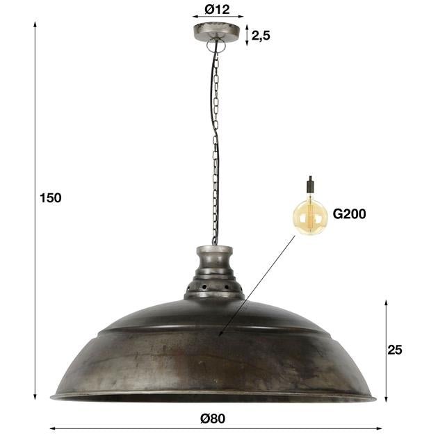 Hanglamp industrieel Stephen Oud zilver 1 lichtpunt - Industrieelinhuis.nl