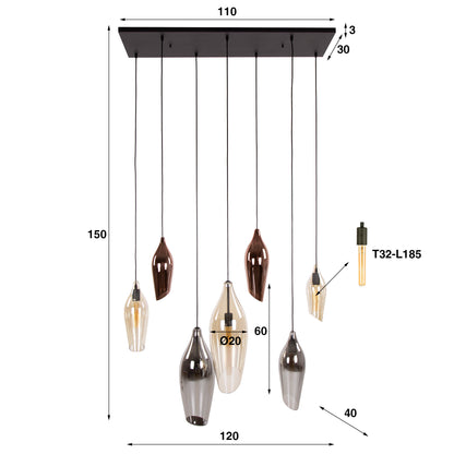 Hanglamp Charly 4+3 - Industrieelinhuis.nl
