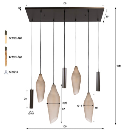Hanglamp Cocoon pendel 4+3L - Industrieelinhuis.nl