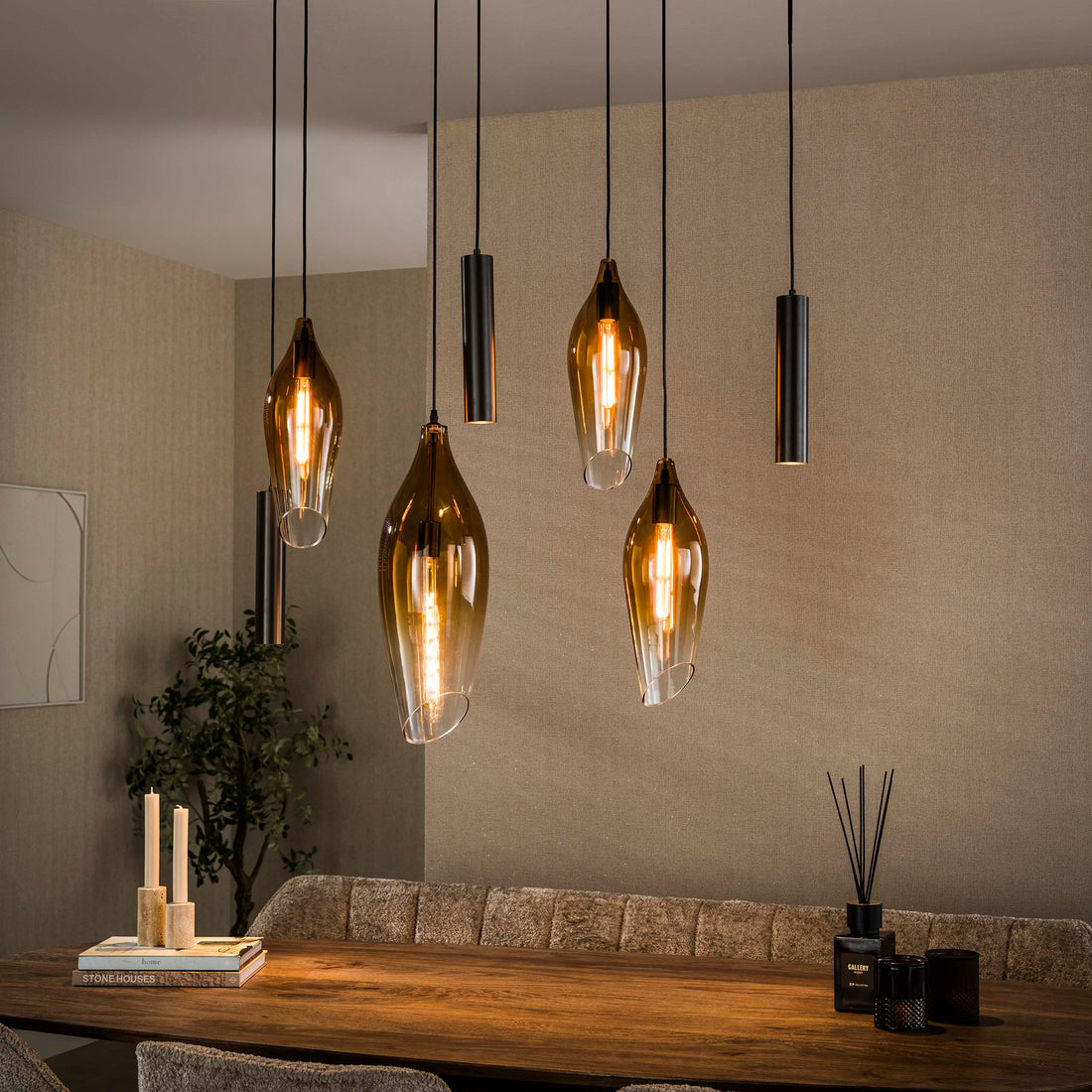 Hanglamp Cocoon pendel 4+3L