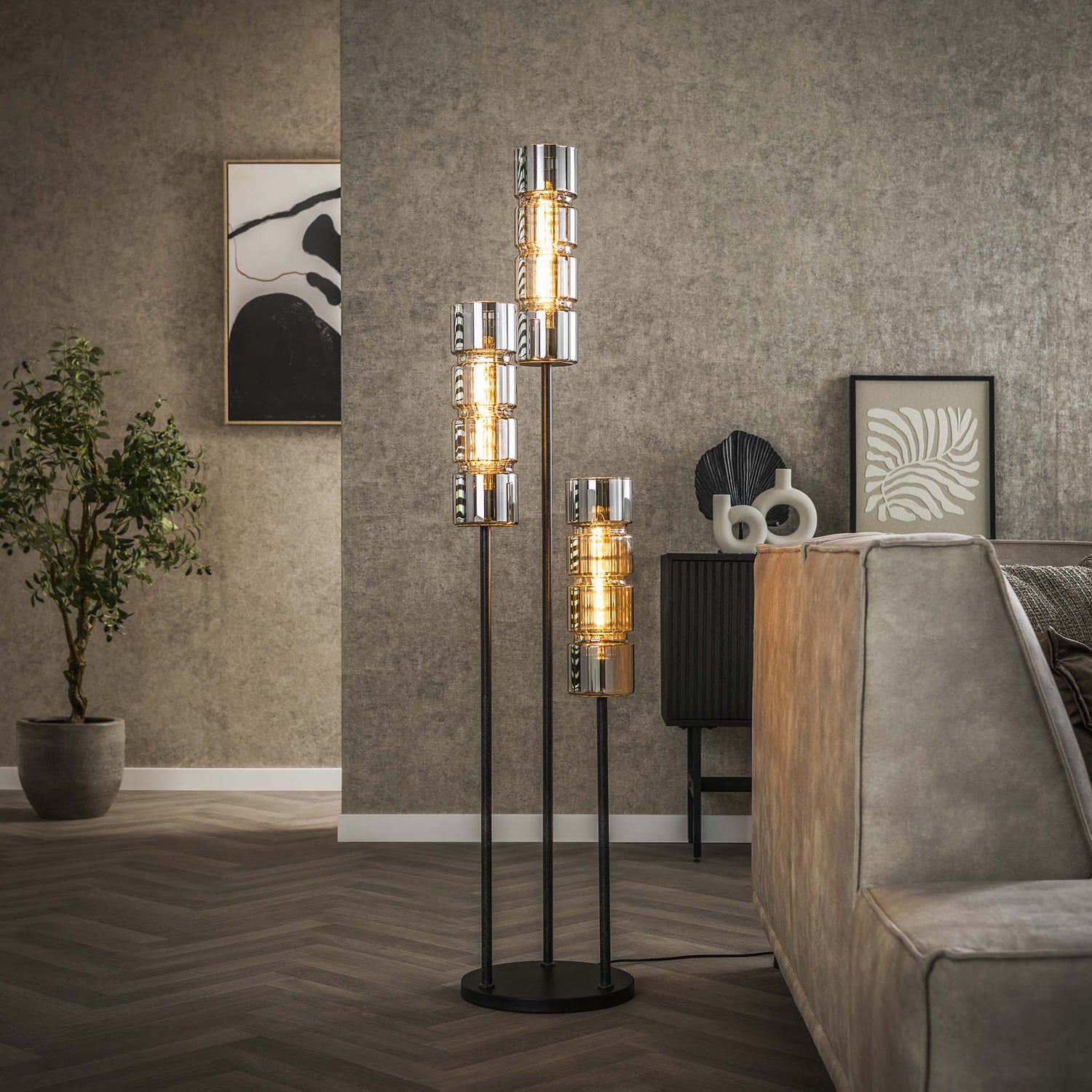 Vloerlamp Freddy 3L - Industrieelinhuis.nl