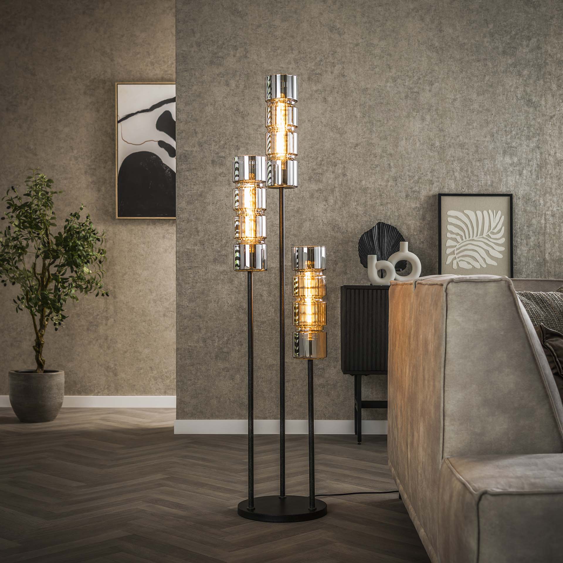 Vloerlamp Freddy 3L - Industrieelinhuis.nl