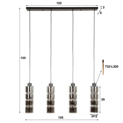 Hanglamp Kyle 4L - Industrieelinhuis.nl